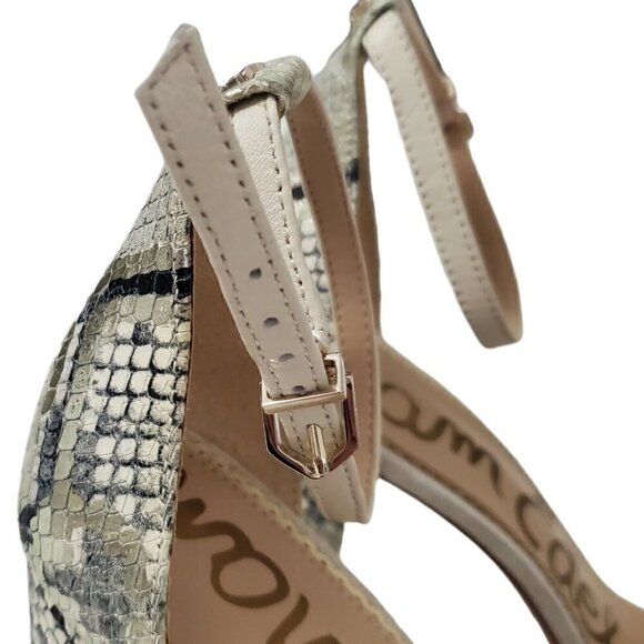 Sam Edelman Womens Sandals 10 Yaro Animal Print Ankle Strap Block Heels Leather - Picture 7 of 11